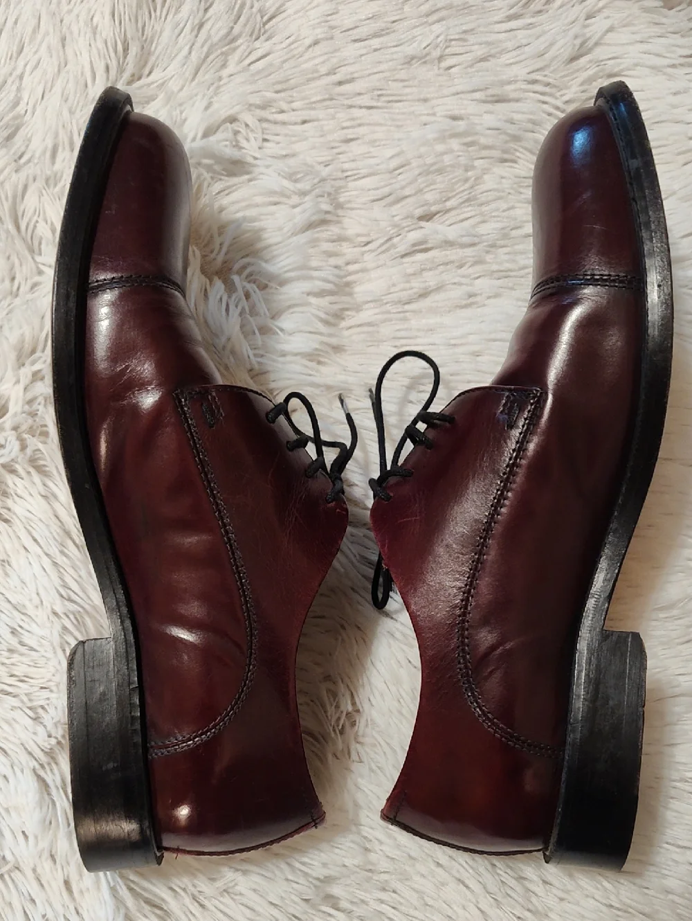 Brass Boot Mens Leather Cap Toe Oxfords Oxblood Florsheim Vero Cuoio Size 8.5